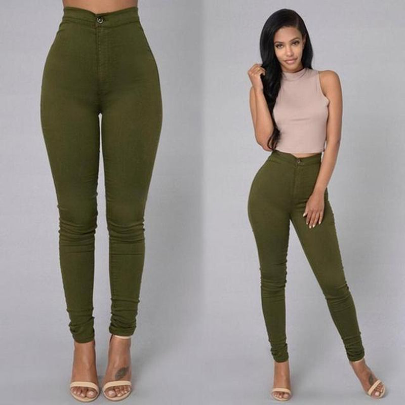 Hot Women Pencil Stretch Slim Denim Skinny Jeans Pants High Waist Jeans Trousers /